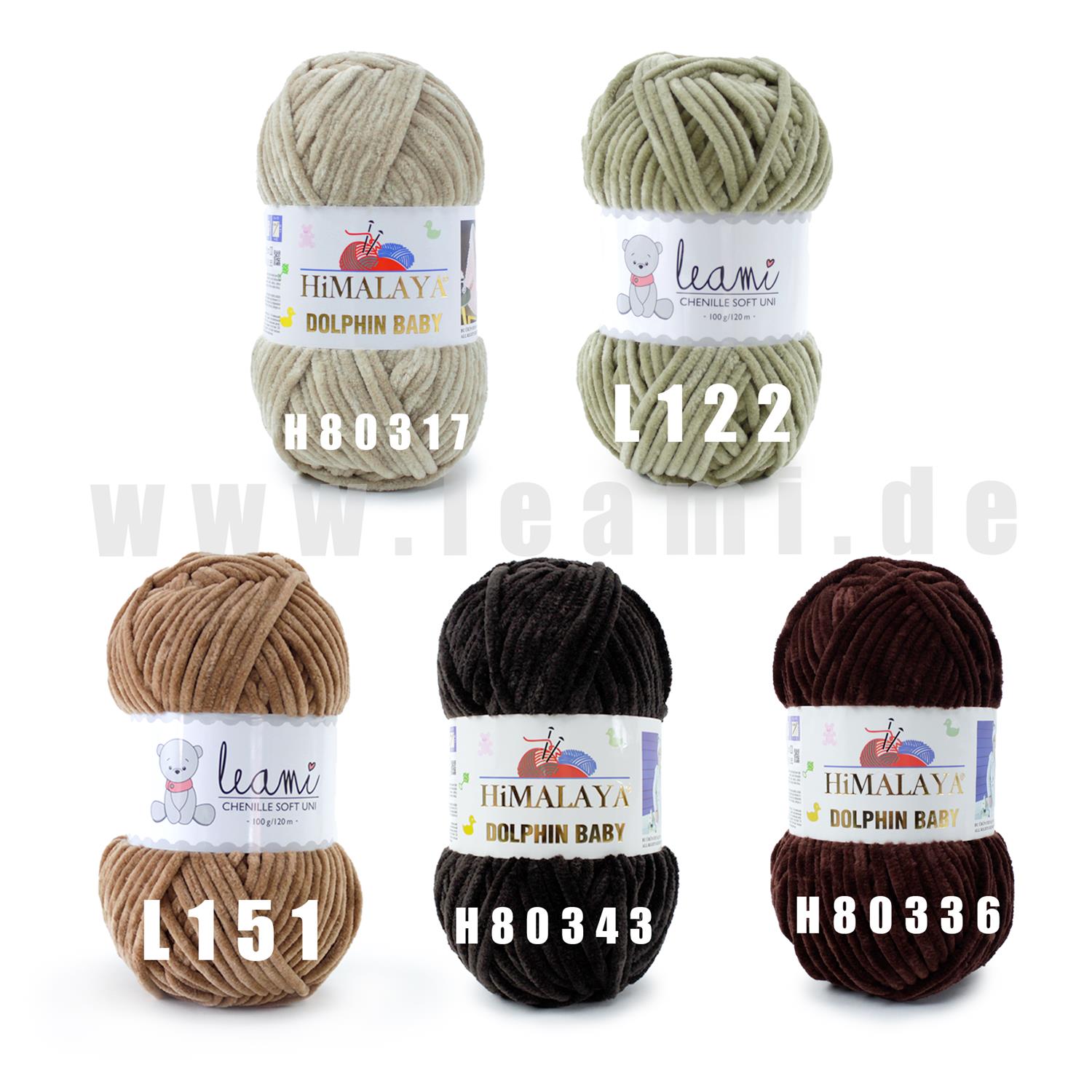 Chenille Wollpaket Brauntöne 100g/120m