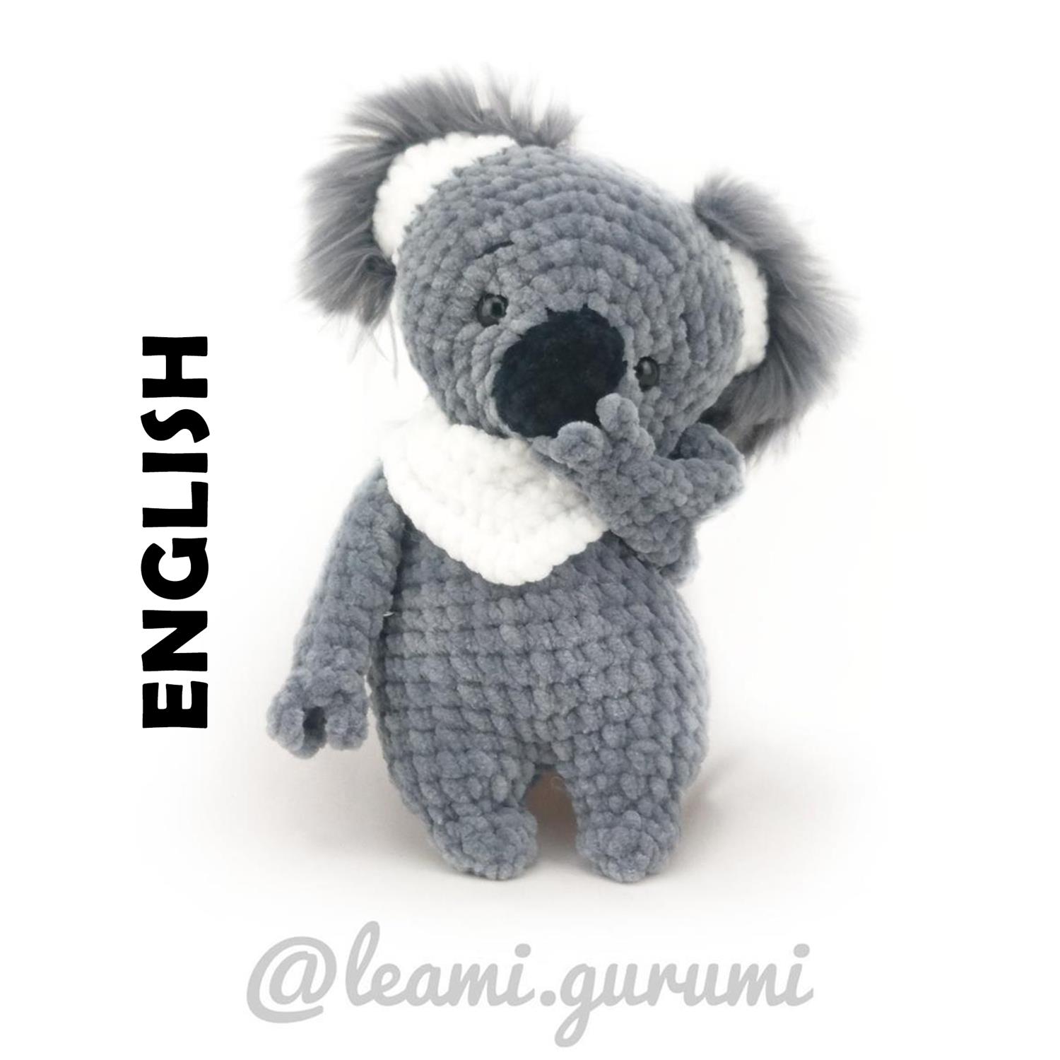 PDF ENGLISH Crochet Pattern Koko Koala Amigurumi - 2 Versions! leami