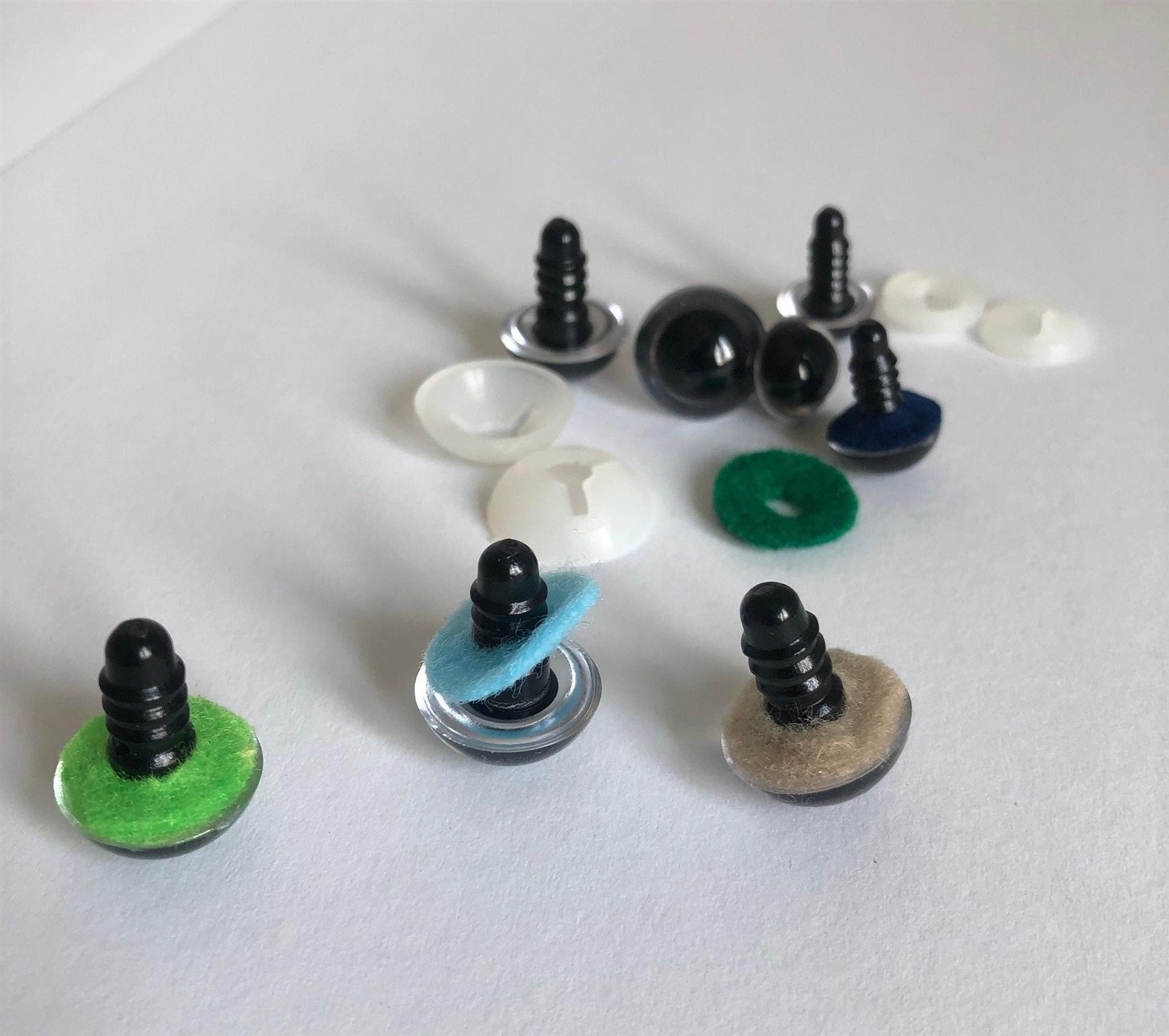 Safety eyes round and transparent 8 mm