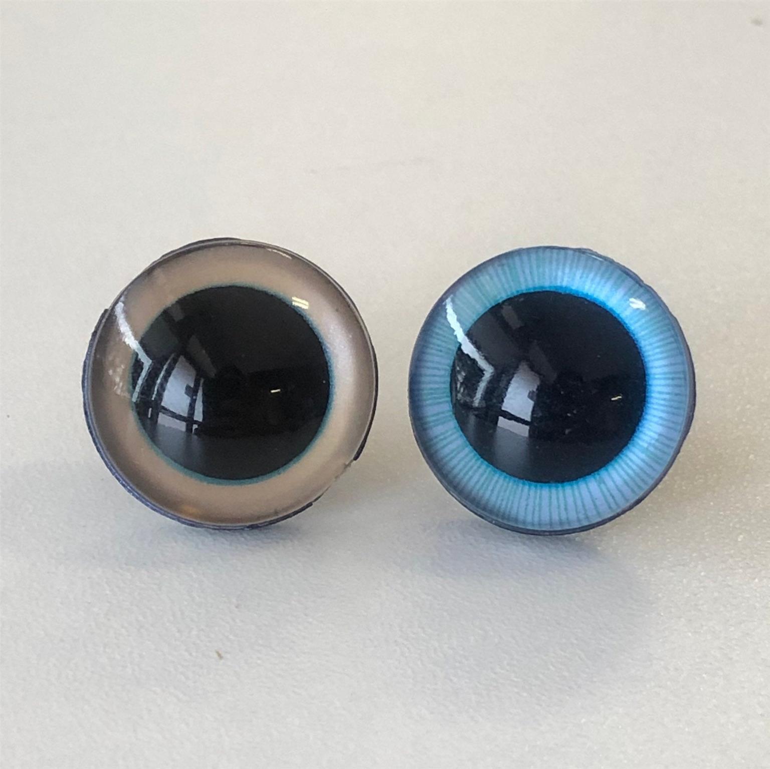 Sicherheitsaugen 20 mm blau, große Pupille, 1 Paar