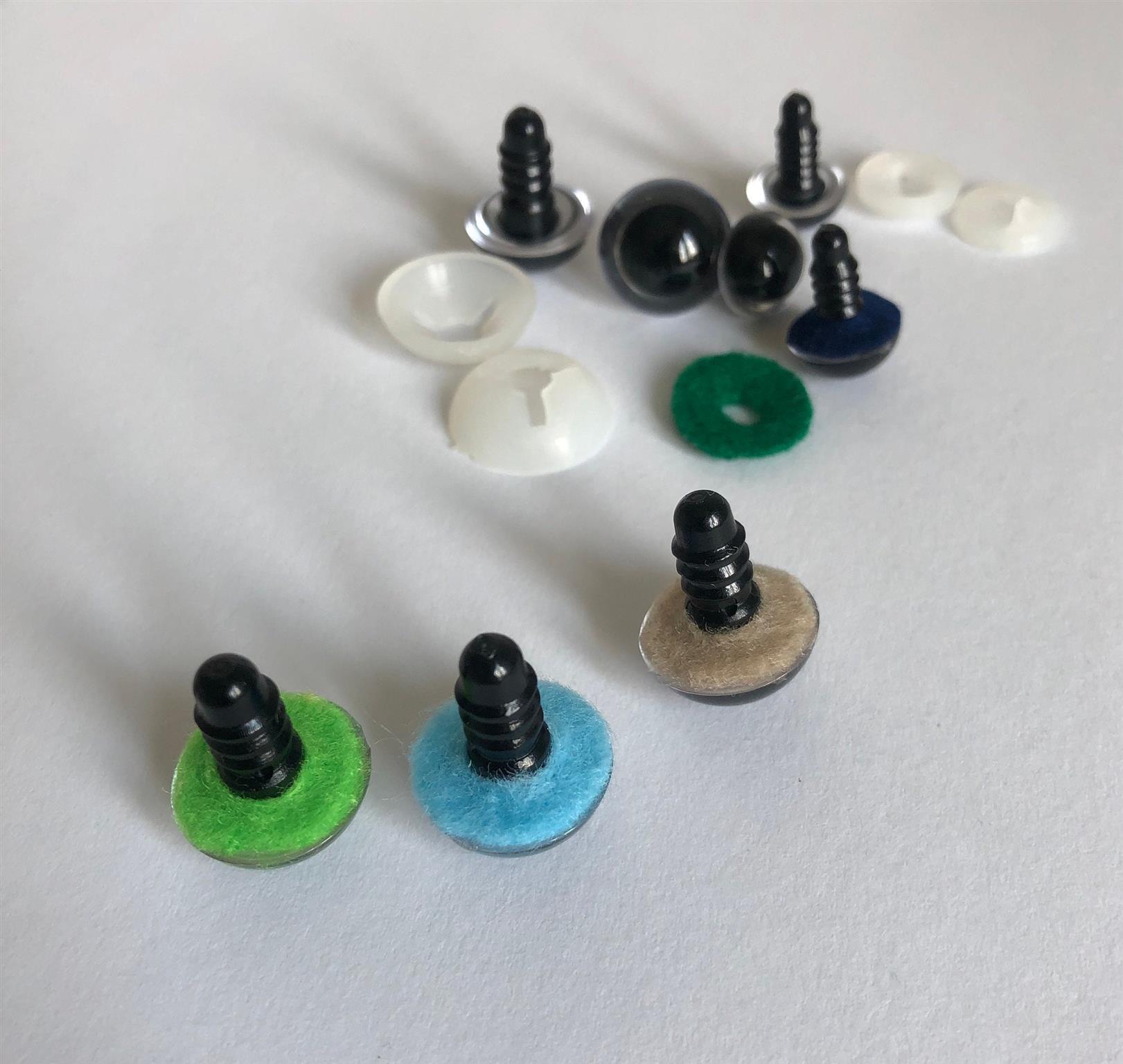 Safety eyes round and transparent 8 mm