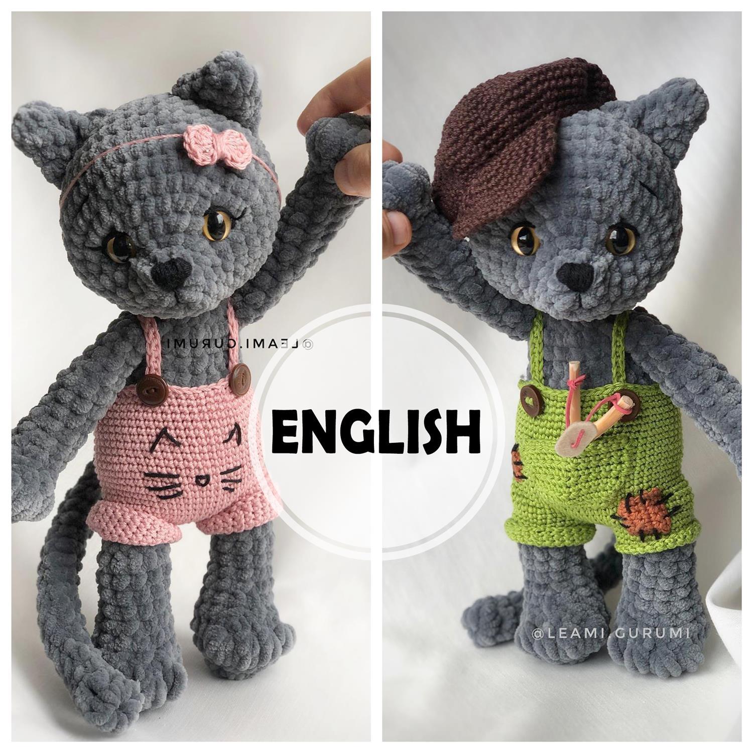 PDF ENGLISH Crochet Pattern Smokey Kitty Cat by leami