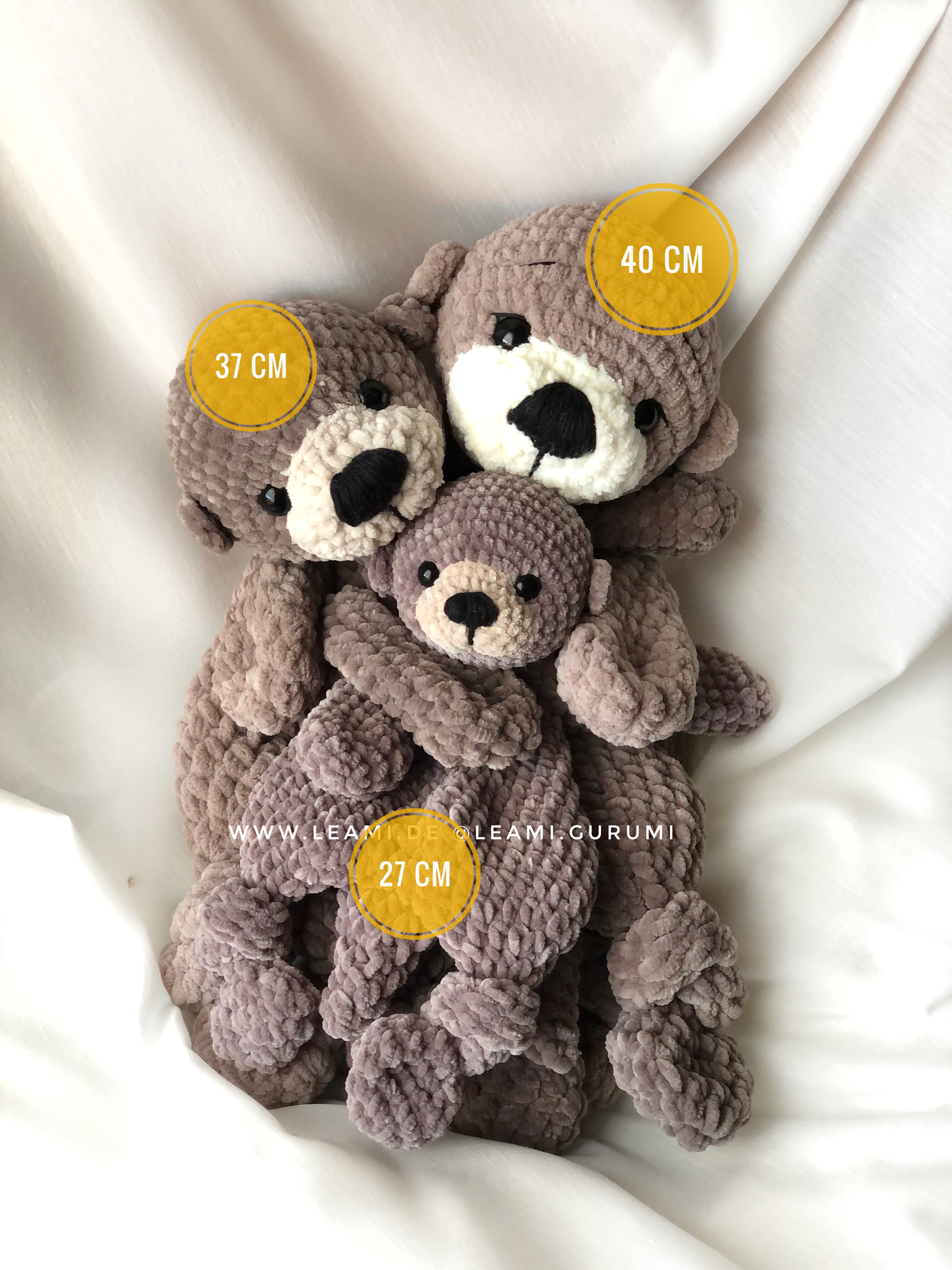 Häkelset DIY Paket, Harry Otter, als Schnuffeltuch - Ohne Anleitung 40 cm braun