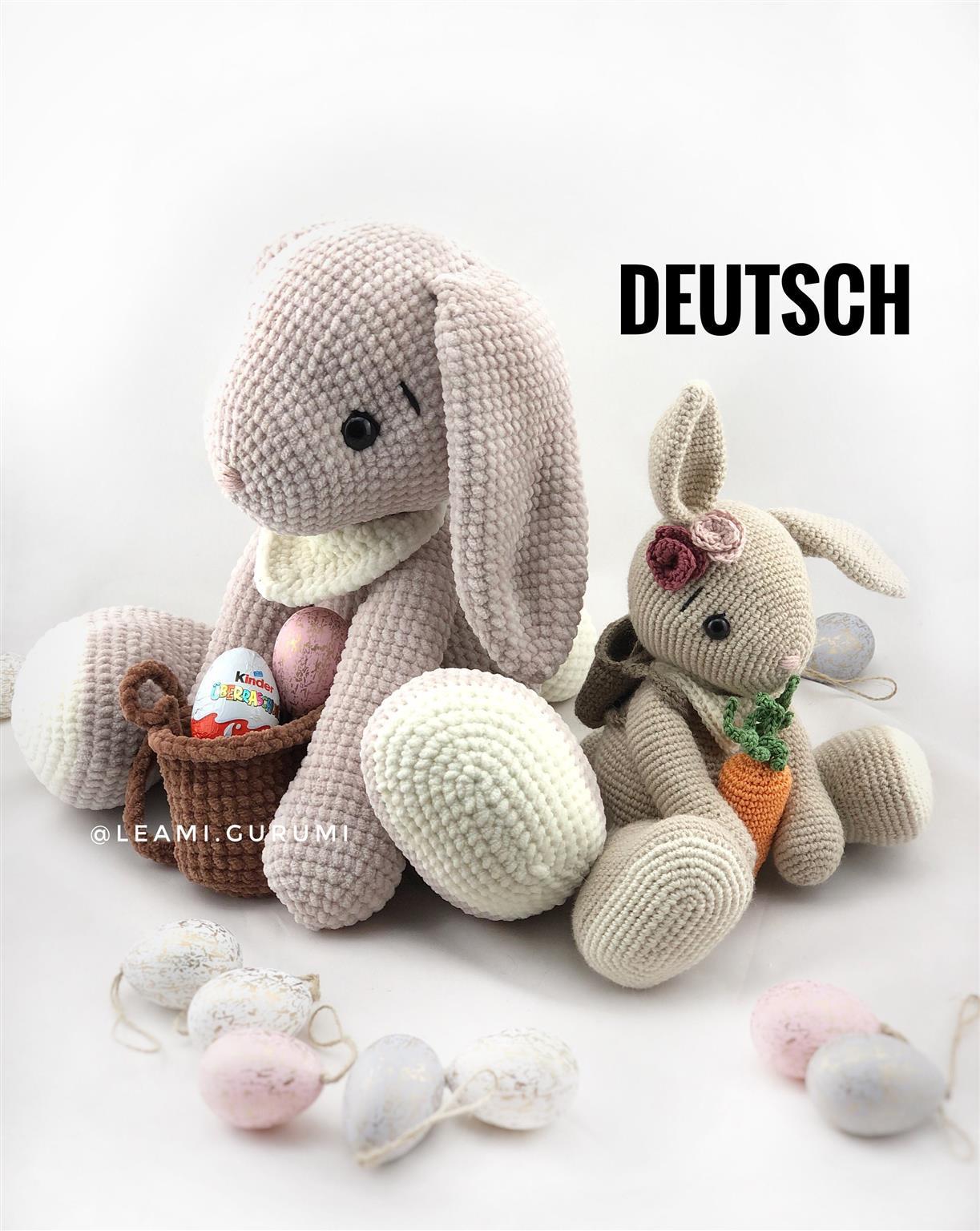 3 x PDF Häkelanleitung vom großen Fuchs Foxi, Bär Micha und Hase Lou von leami 3 x PDF Häkelanleitung vom großen Fuchs Foxi, Bär Micha und Hase Lou von leami
