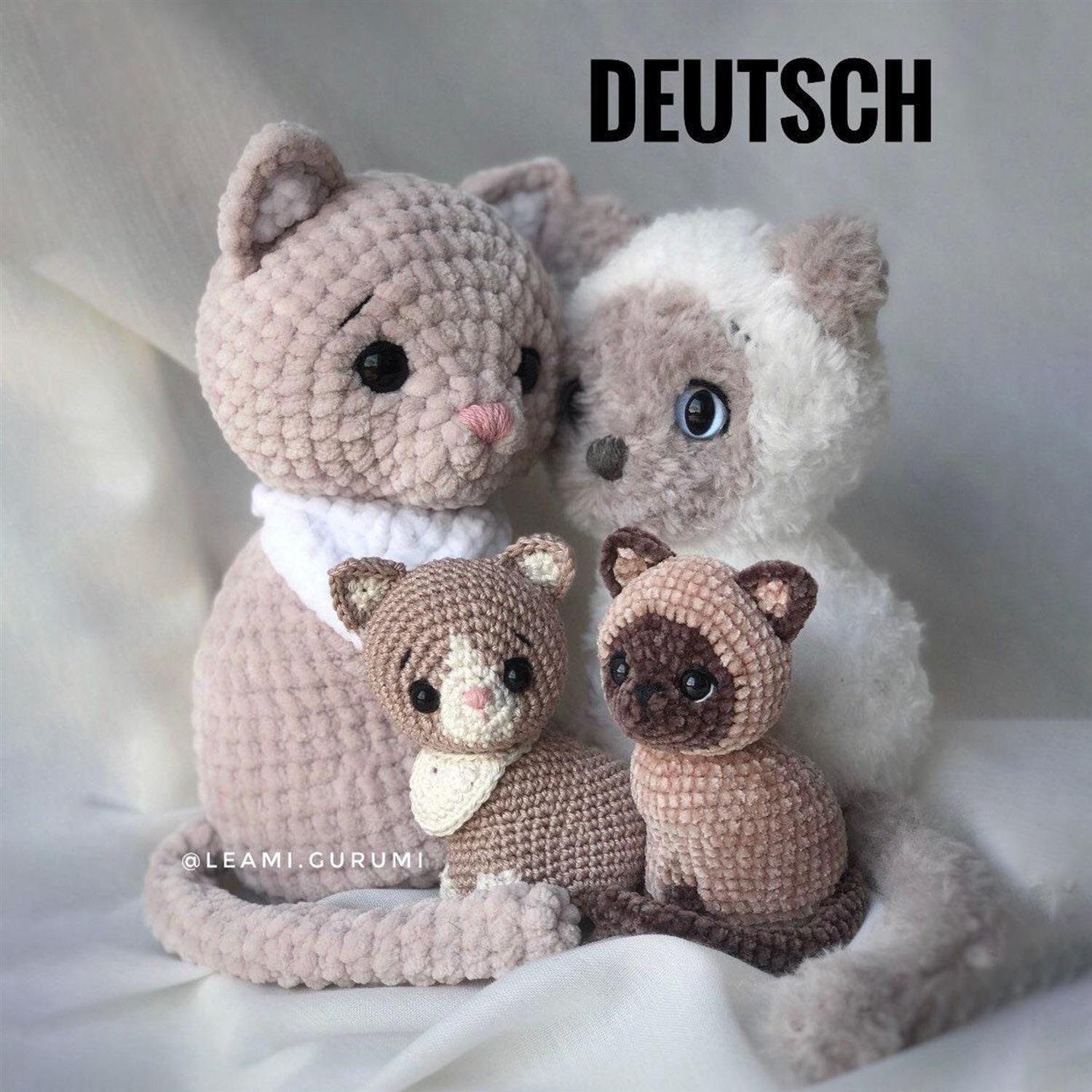 PDF Häkelanleitung für die Katze Milka (sitzend, auch als Türstopper) von leami