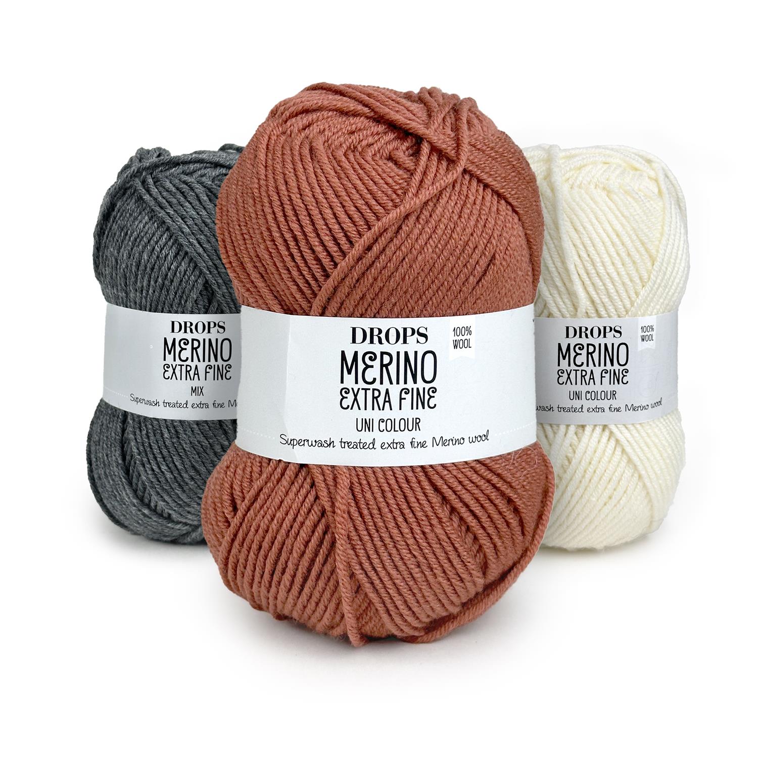 DROPS Merino Extra Fine, Uni Colour & Mix (50g/105m)