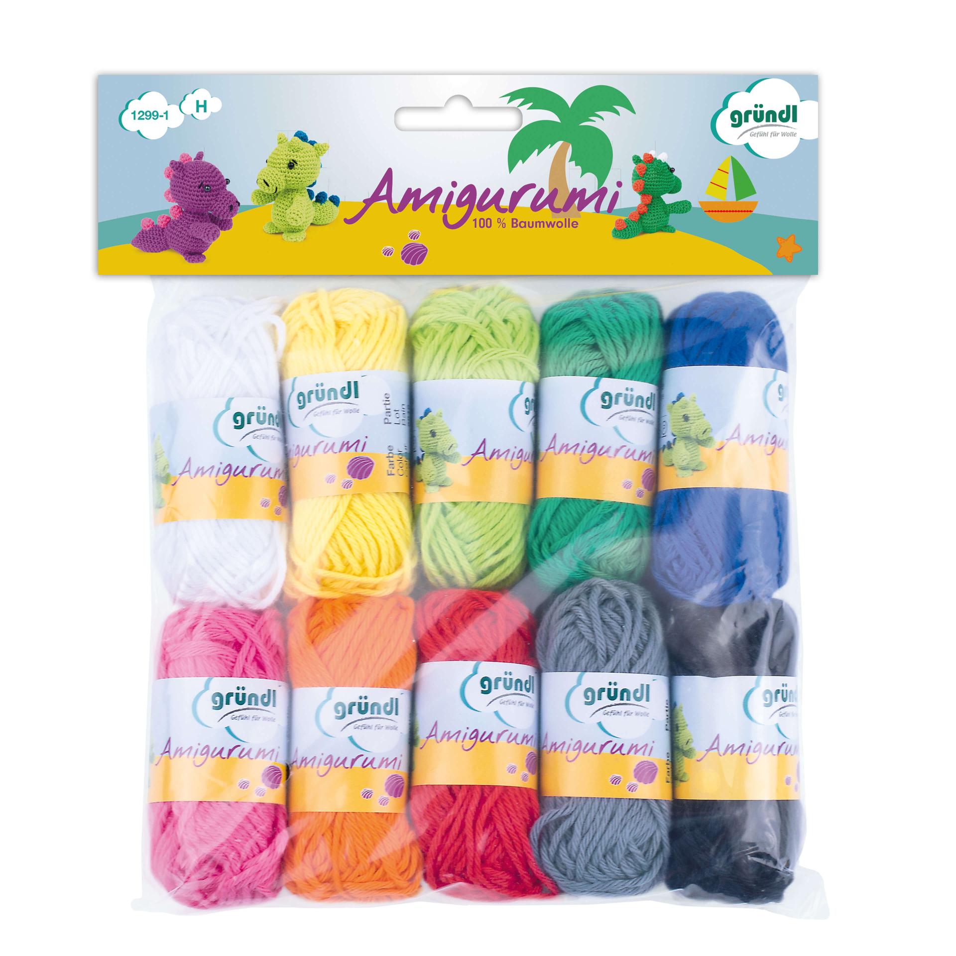 Gründl Amigurumi-Set (10g/23m) 100 % Baumwolle - Happy