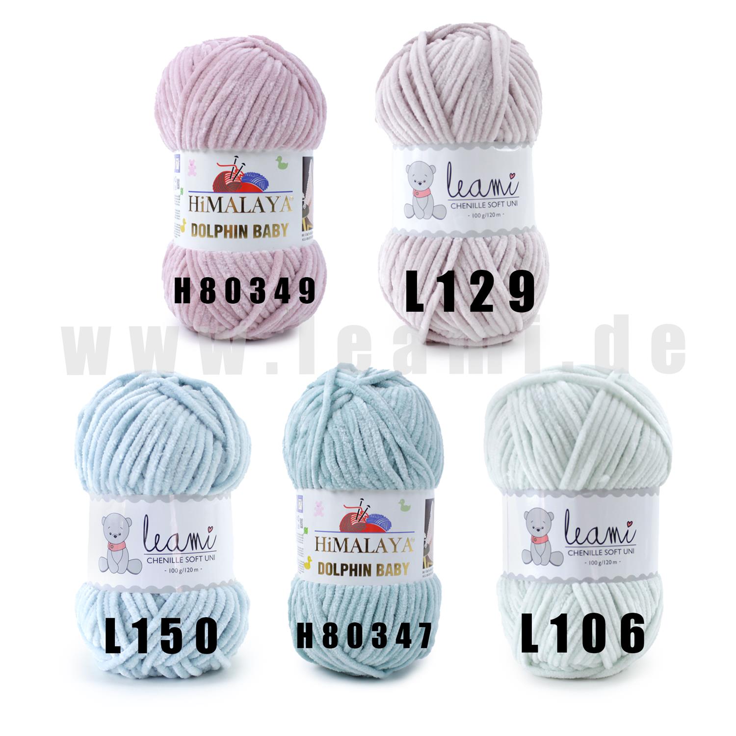 Chenille Wollpaket Pastelltöne 100g/120m