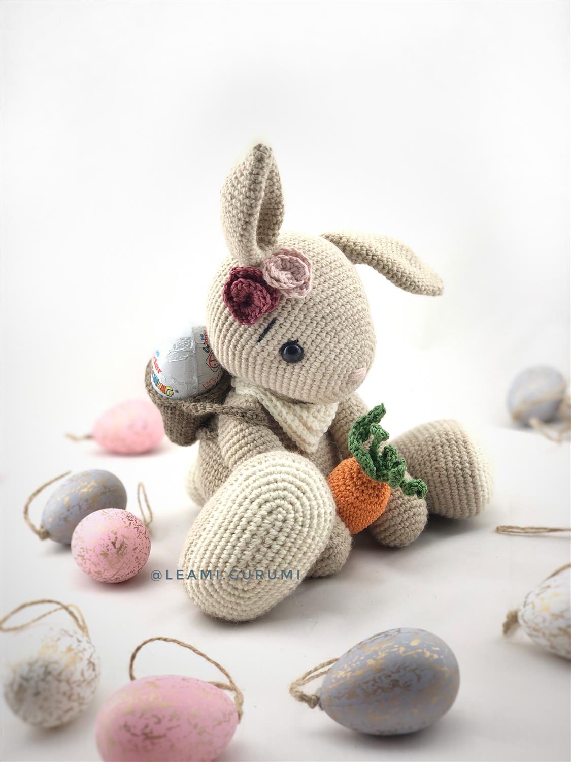 Häkelset Hase Lou in Gross Chenille ca. 50 cm, DIY Paket - ohne Anleitung