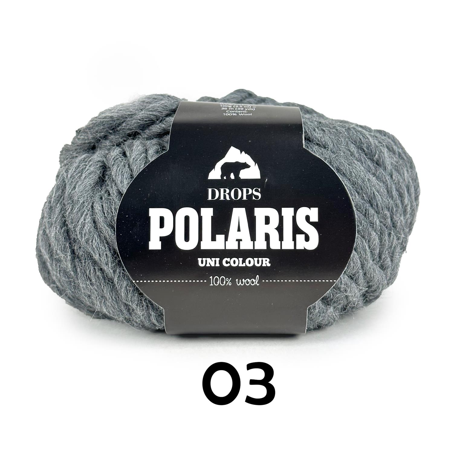 DROPS Polaris Uni Colour (100g/36m) 03 dunkelgrau