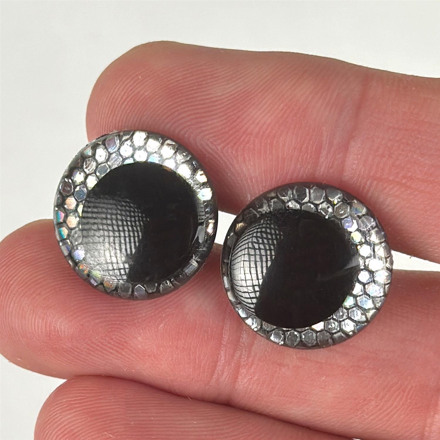 10 Paar Set Glitzer Sicherheitsaugen -18 mm 18 mm gold