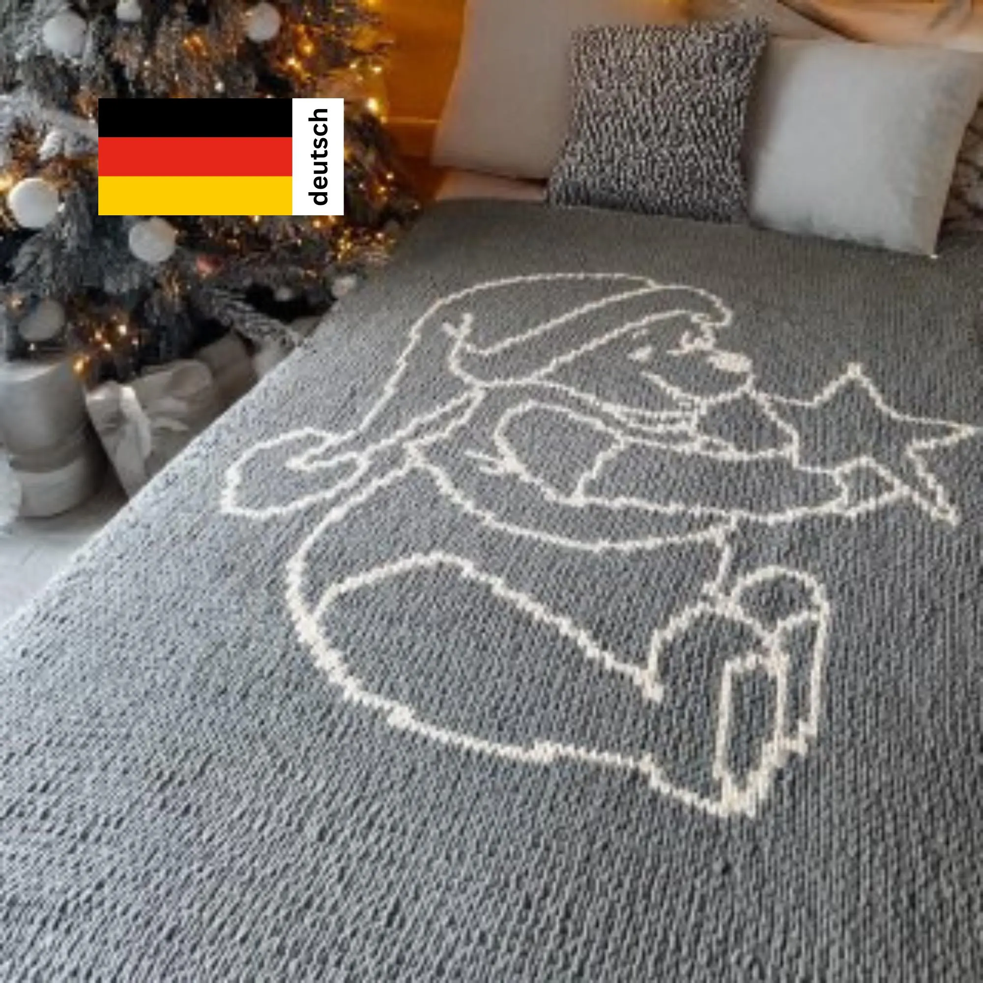 PDF Anleitung für die Babydecke Willi, der Bär mit Stern von Leami