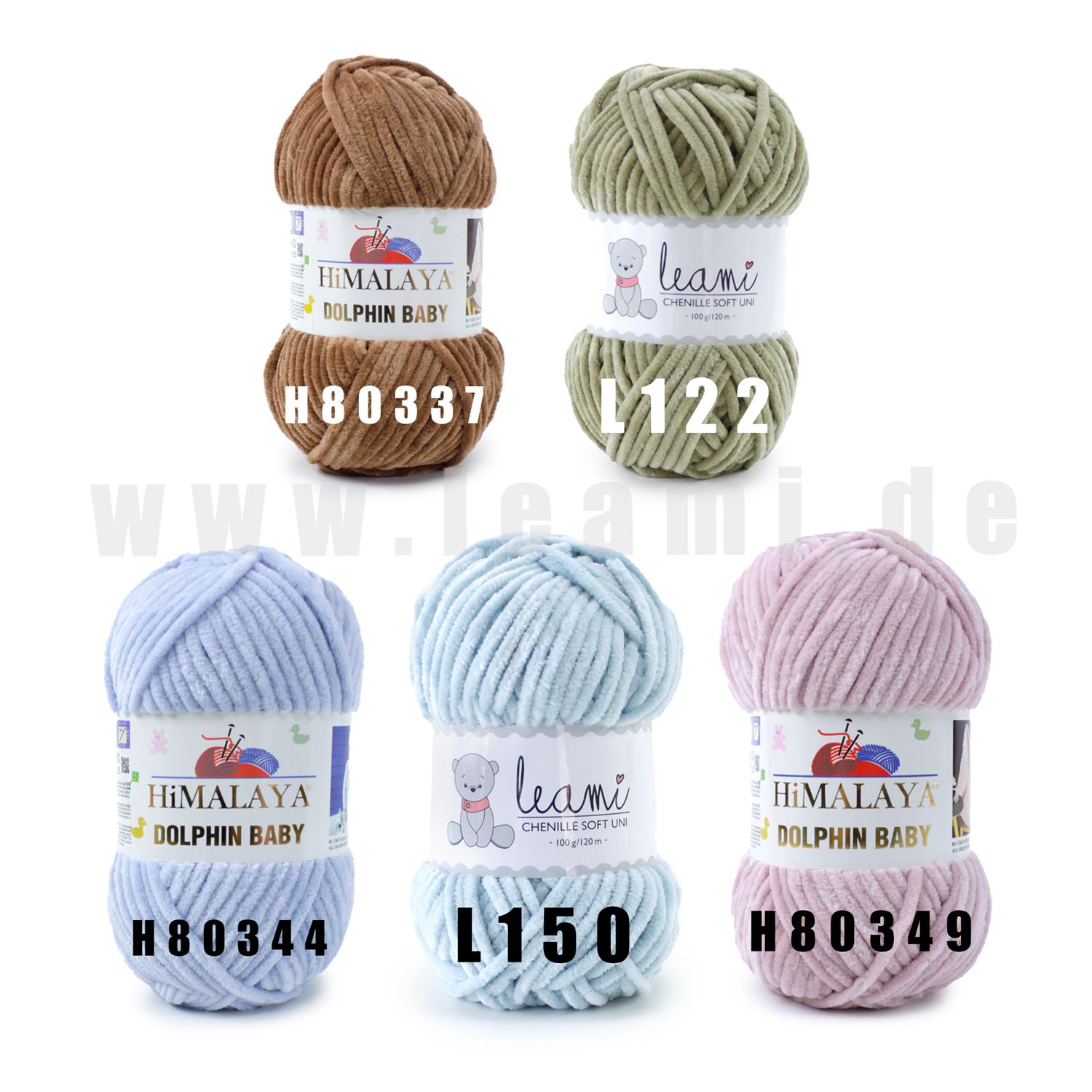 Chenille Wollpaket gedeckte Farben 1 100g/120m