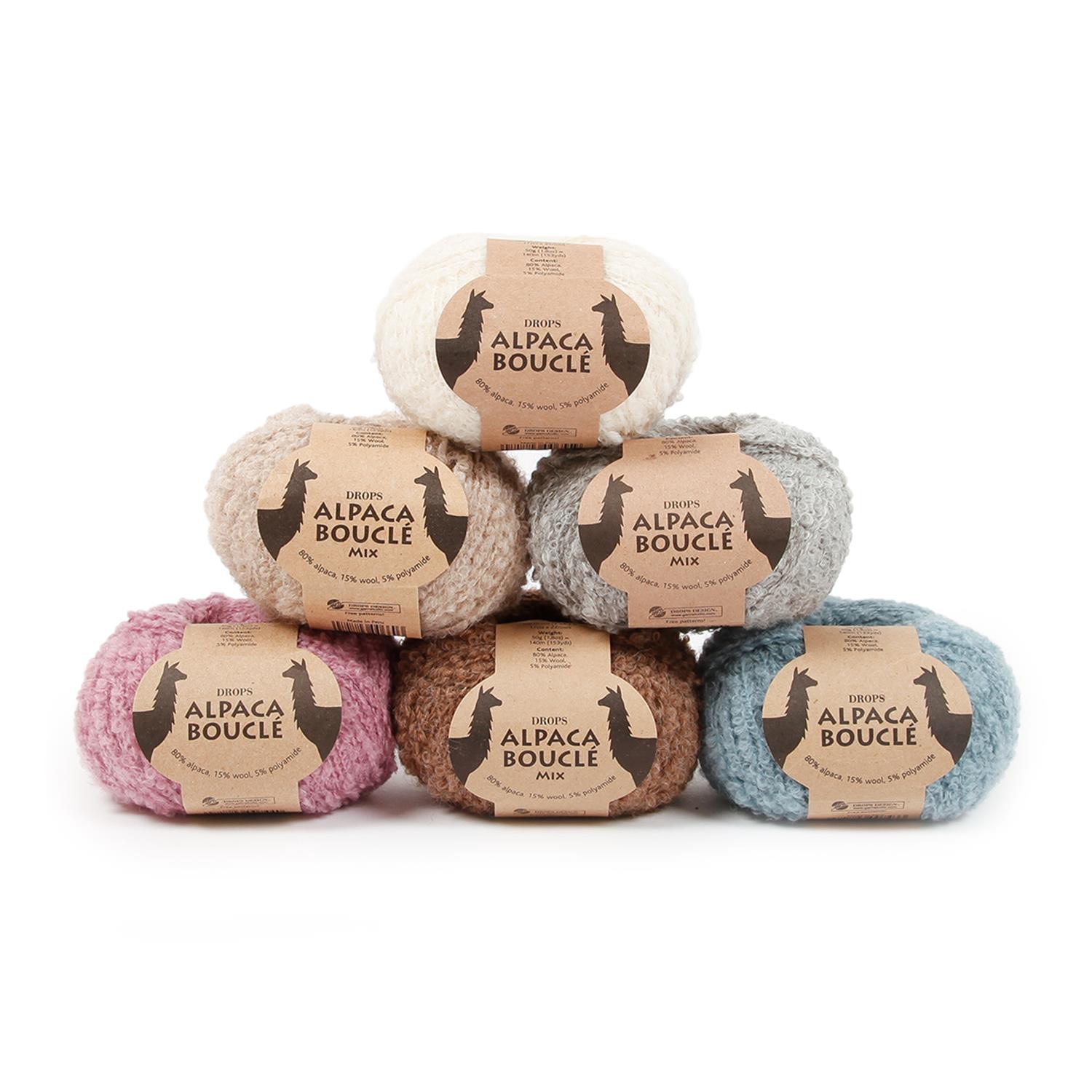 Drops Alpaca Bouclé (50g/140m) 8903 schwarz