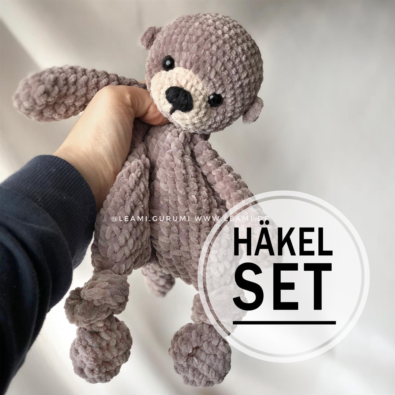 Häkelset DIY Paket, Harry Otter, als Schnuffeltuch - Ohne Anleitung 40 cm braun