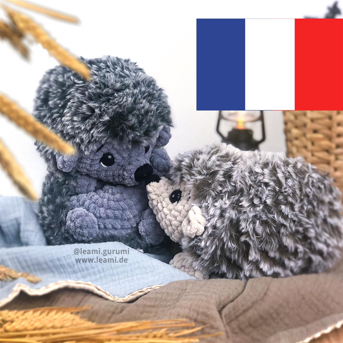 PDF Patron Français Fluffy le herisson leami