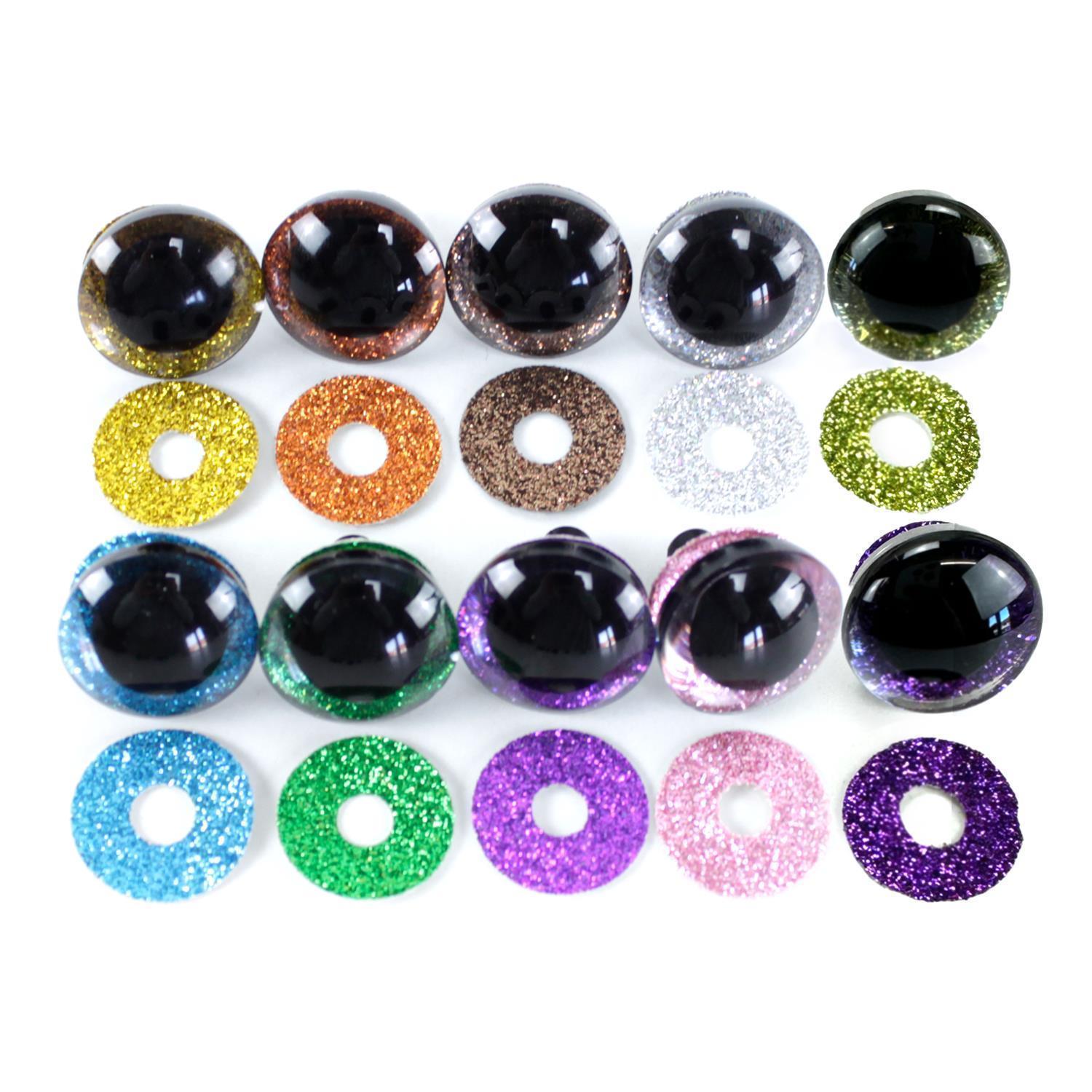 Glitter eyes, orange 25 mm Glitter eyes, orange 25 mm