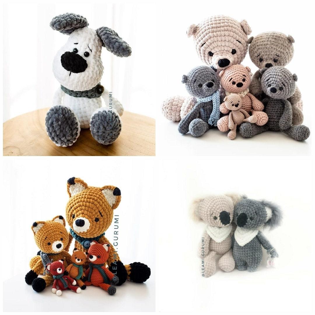 7 x PDF Häkelanleitung Hase, Teddy, Fuchs, Hund, Koala, Panda, Wal Willy von leami