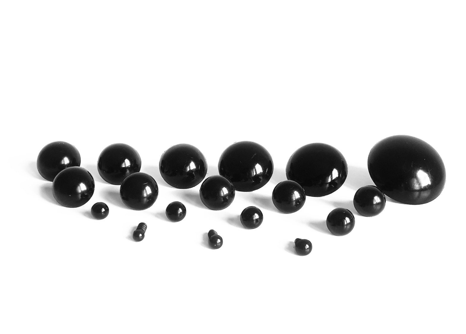 Sicherheitsaugen, schwarz, 8 mm