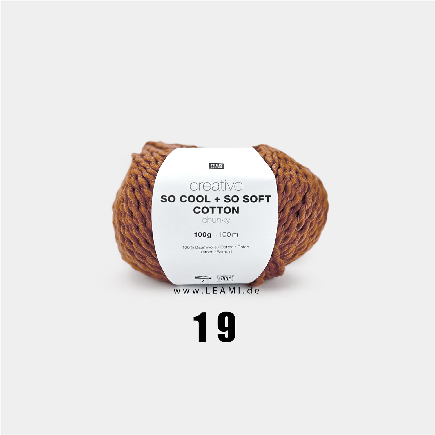 Rico creative So cool+ so soft Cotton chunky (100g/100m) 019 braun