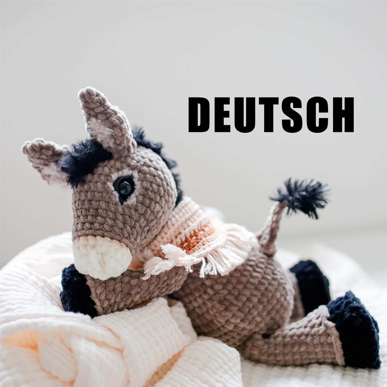 PDF + 4 Videos Häkelanleitung für den Esel Diddy von leami