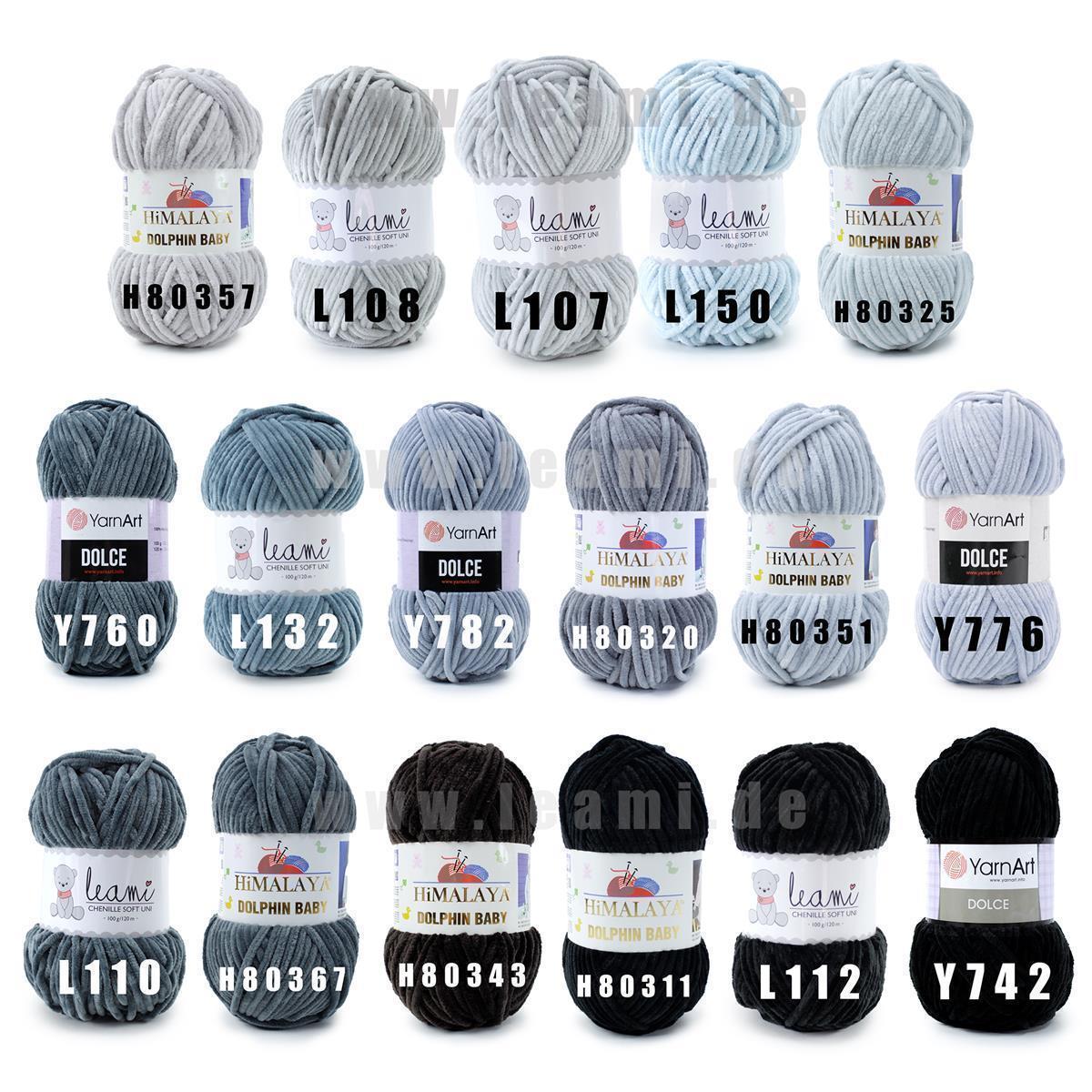 LEAMI Chenille Soft UNI, 107 hellgrau, zertifiziert