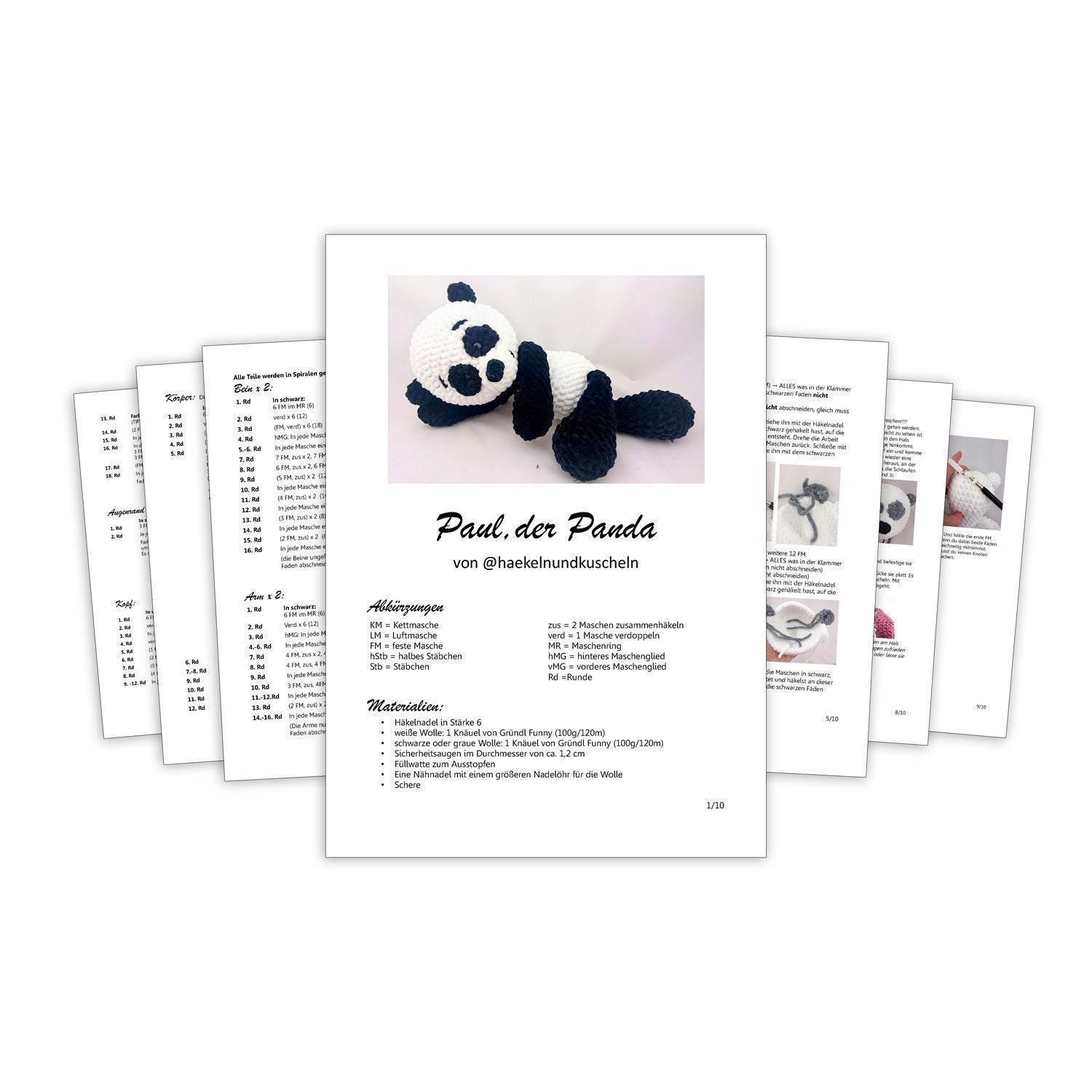 PDF Häkelanleitung für den Panda Paul von leami