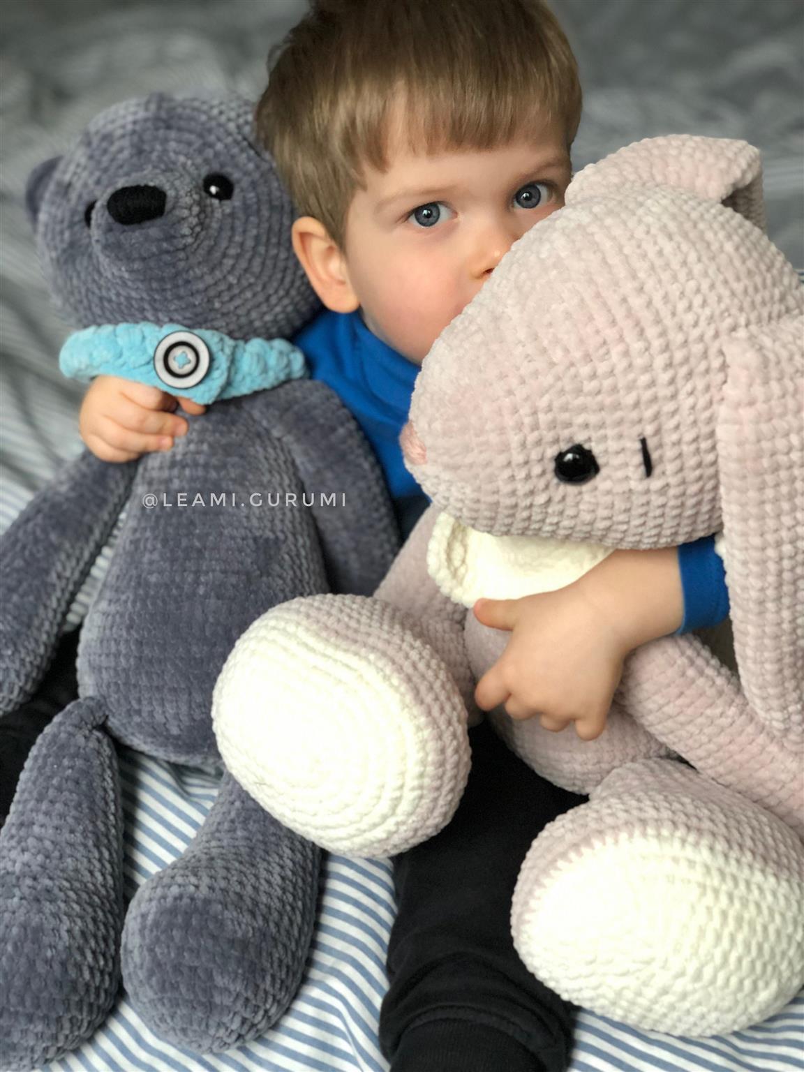 2 x PDF Häkelanleitung für den Hase Lou und den Teddy Micha IN GROSS von leami,