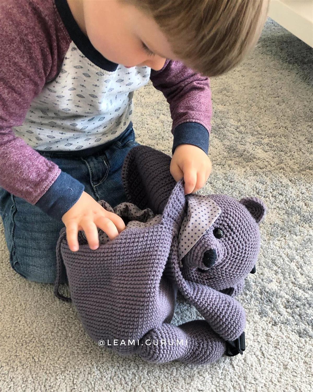 PDF Häkelanleitung für den Rucksack Micha von leami PDF ENGLISH Backpack Teddy Micha, crochet pattern by leami