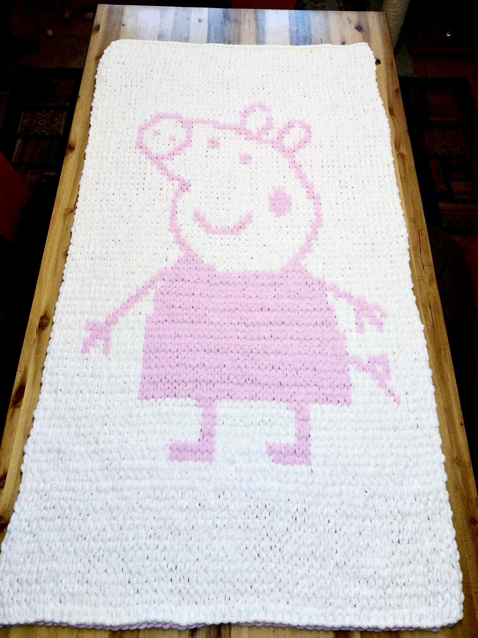 PDF Anleitung für Babydecke Rosa das Schweinchen für Anfänger geeignet von Leami