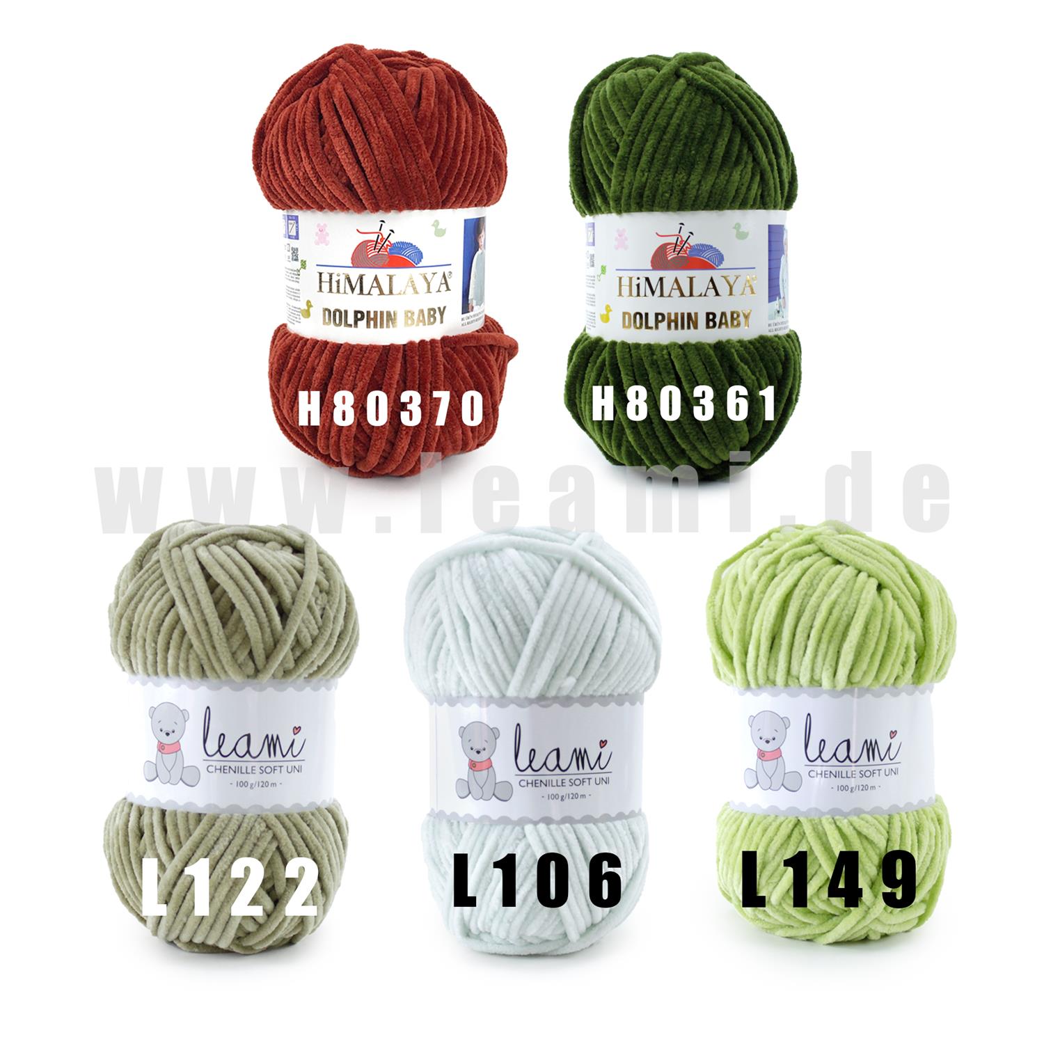 Chenille Wollpaket Wald 100g/120m