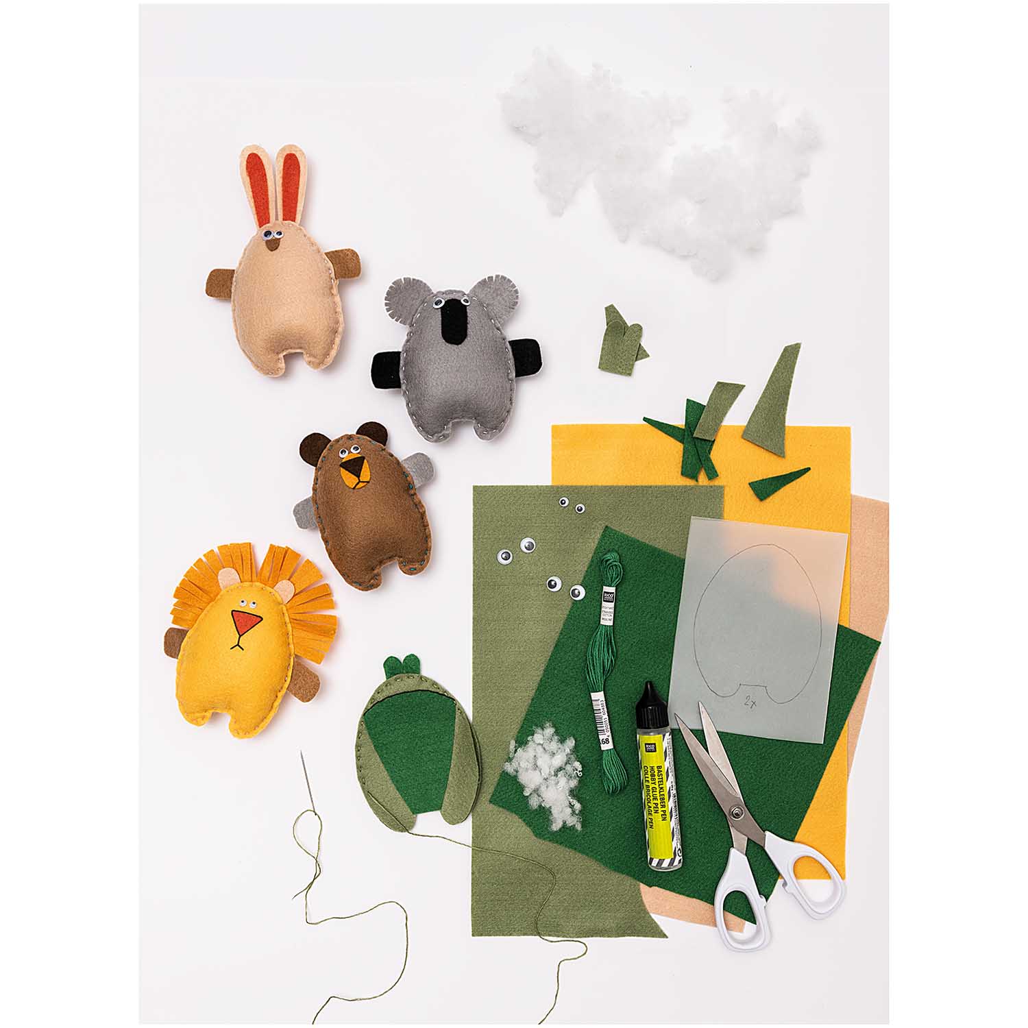 Filzplatten SET 10 Stk. - 20x30cm Tiere