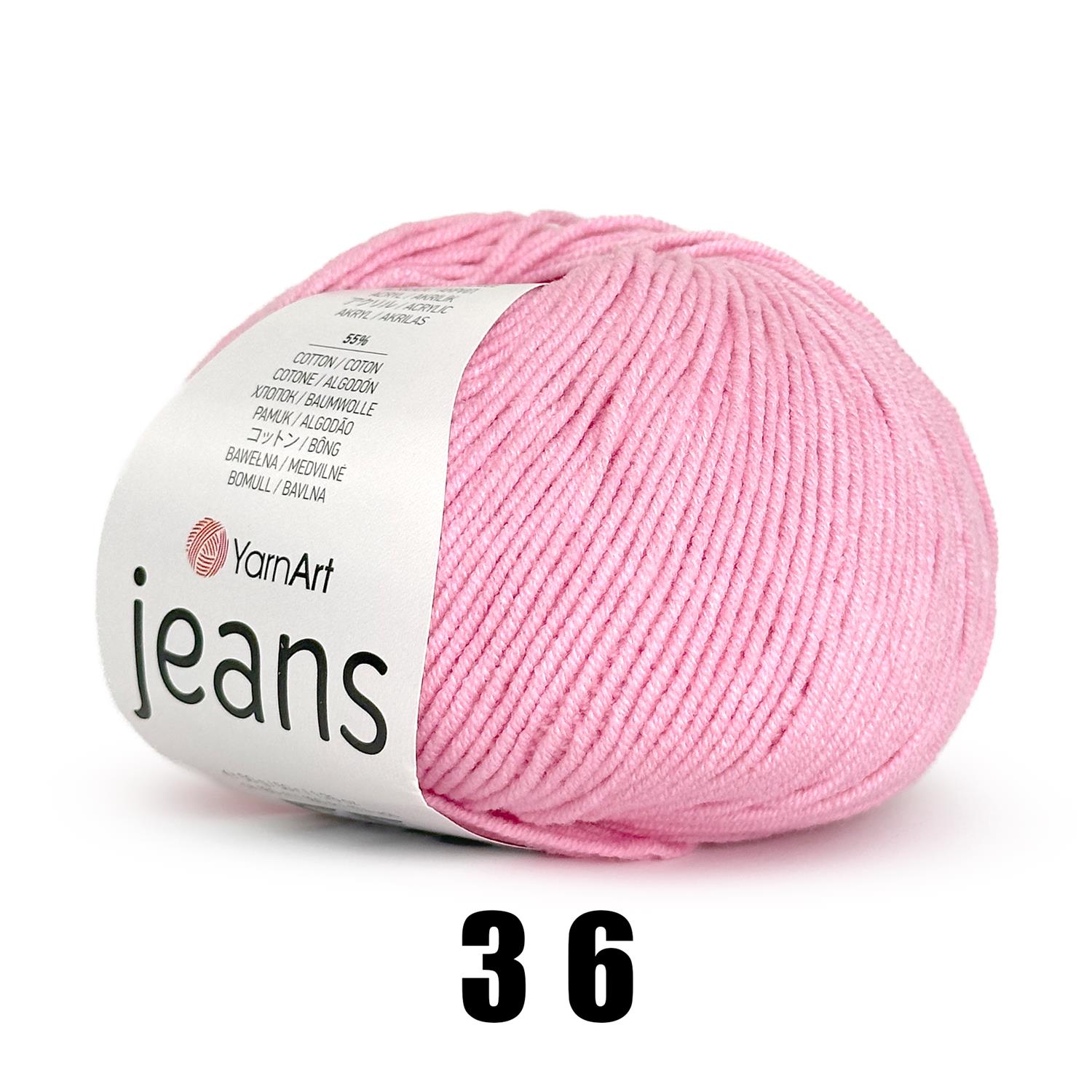 YarnArt Jeans (50g/160M) 36 rosa